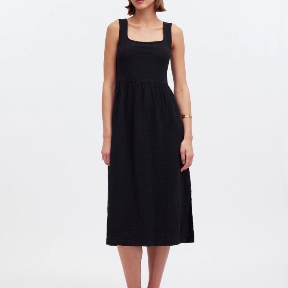Madewell Black Knit Midi Tank Dress XS and Large NWT